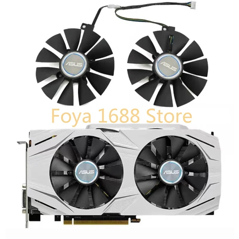 Graphics Card Fan PLD09210S12HH For ASUS GTX1070/1060 RX480 Snow Leopard DUAL OC