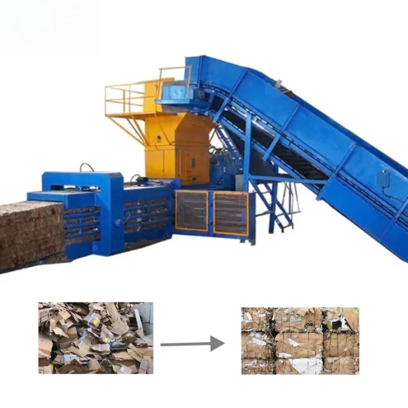 FOB Industrial Fault Alarm Automatic Horizontal Baler For Outdoor Regional Waste Collection And Bale Storage Site Customize