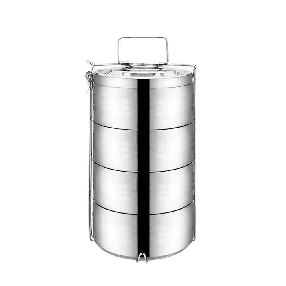 Stainless Steel Insulated Lunch Box 4-Tier Compact Portable Food Container Picnic School Office 12Cm Thermal Bento Box Corrosion