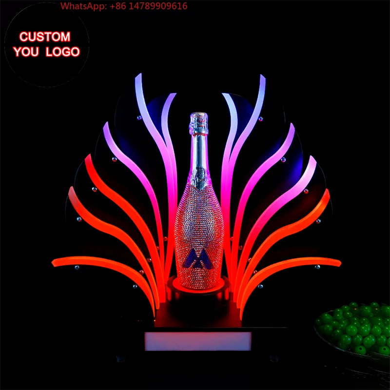 Premium Custom LED Liquor Display StandLED Bottle Display Stand Safety Display Backlight Bracket Colorful Light Strip 750ml Bott