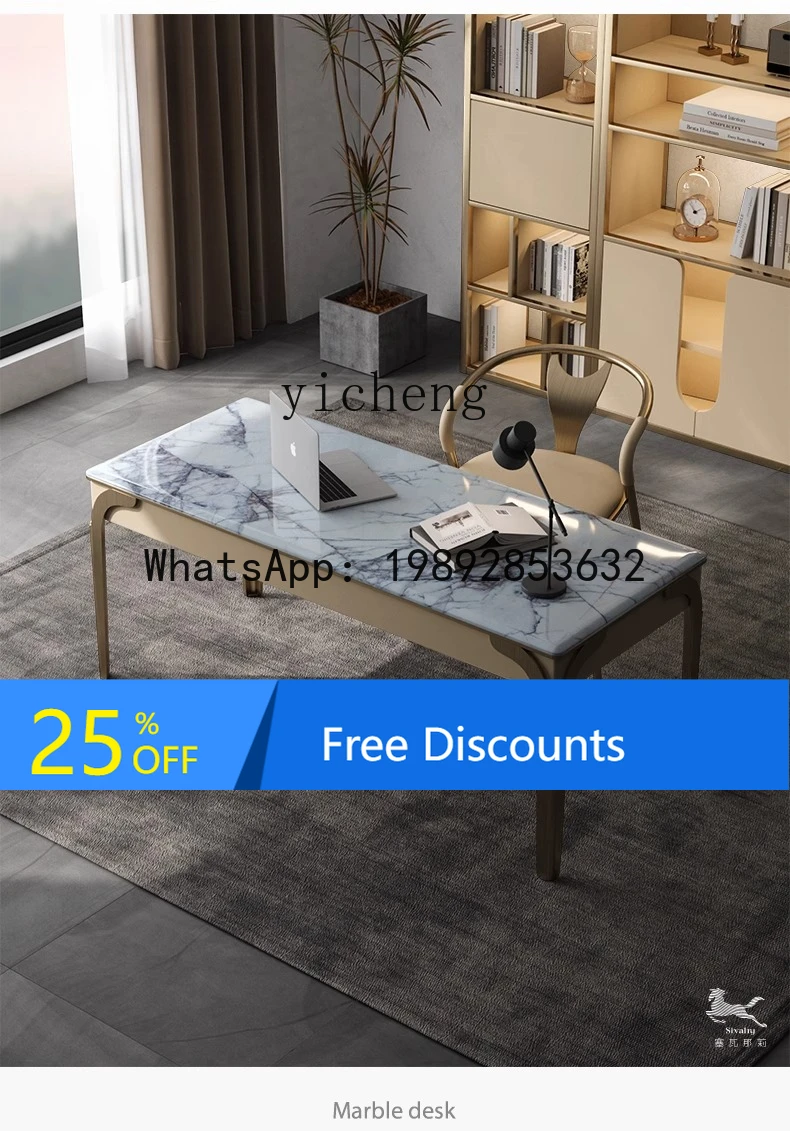 solid wood desk for home use Modern simple light luxury stone marble desk for home use