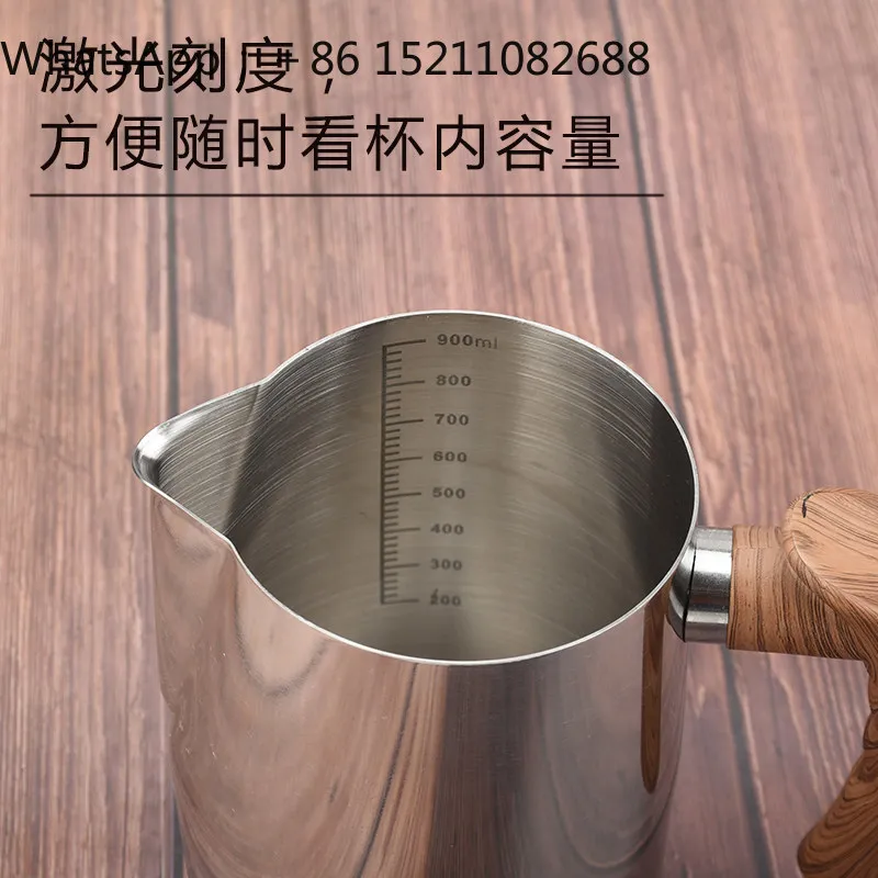 LLY stainless steel latte cup with graduated thickened commercial coffee milk foam cup electric ceramic stove can be heated