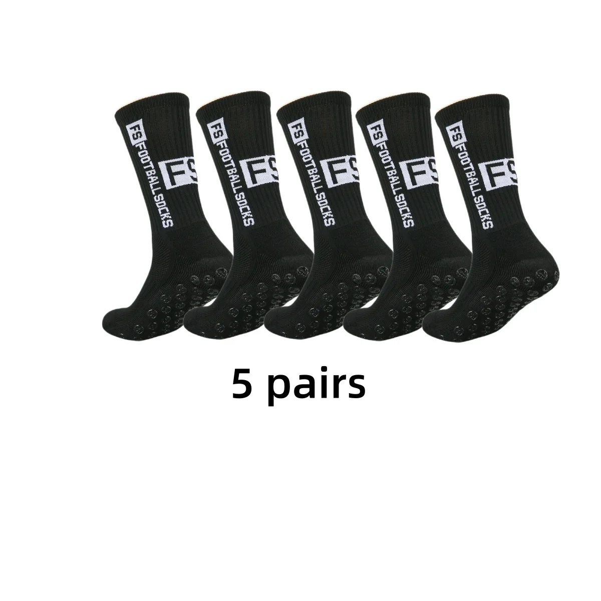 5 Pairs Non Slip Football Socks Mens Friction Gasket Tube Running Ice Snow Hiking Sports Over Knee Stockings Basketball Socks