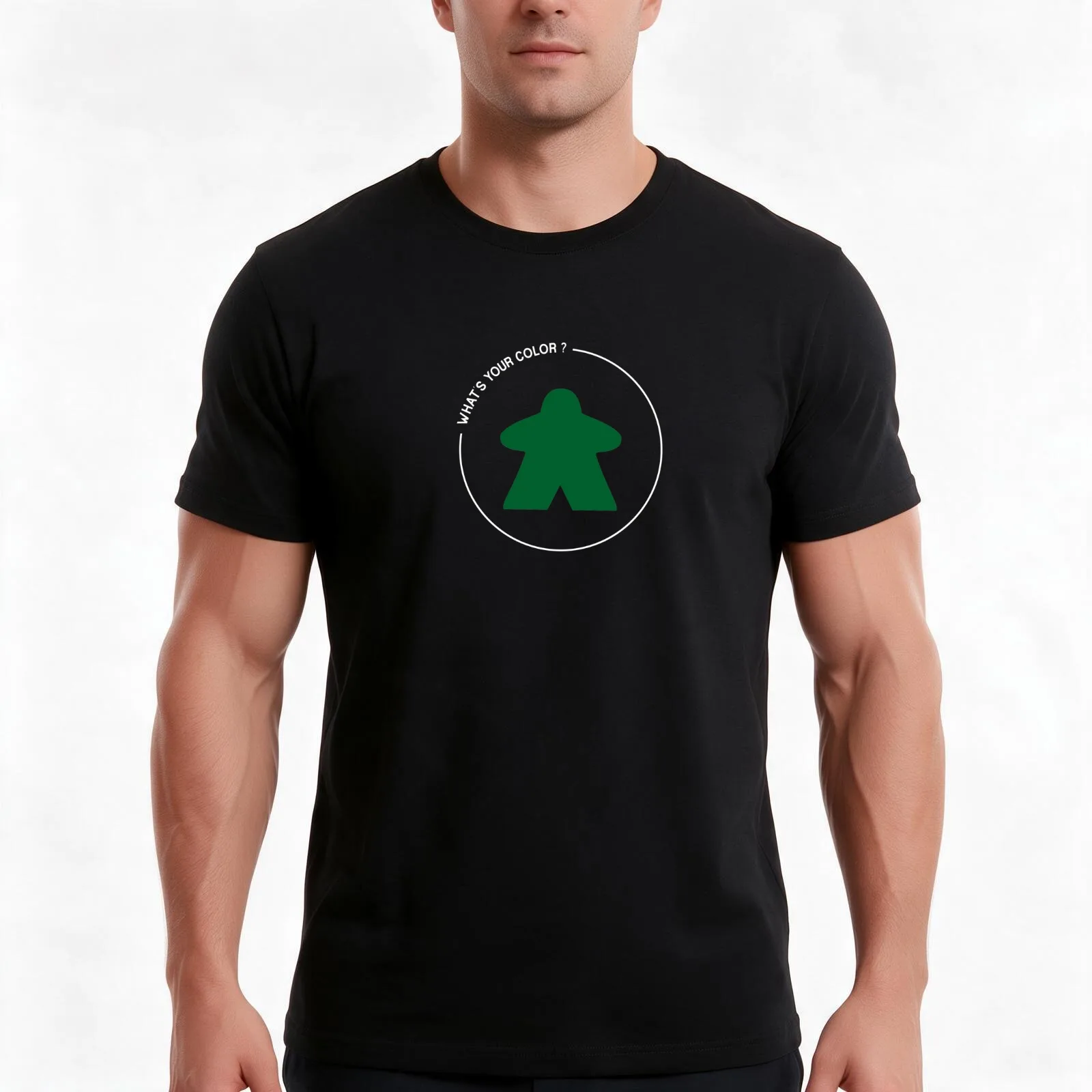 GReen meeple - what's your color ? T-Shirt, Summer Casual Cotton Tee, Oversized Streetwear Tops, Vintage Graphic Print