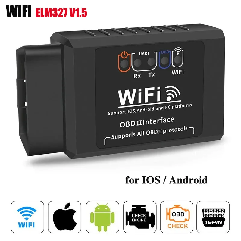 

OBD2 ELM327 V1.5 WIFI Scanner for IOS / Android PC OBDII OBD 2 Auto Code Reader Tool ELM 327 Wifi Car Fault Diagnostic Tools