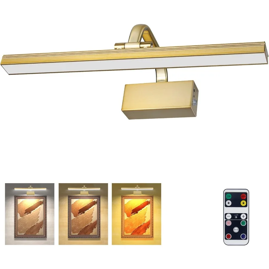 

Picture Lights for Wall Battery Painting Light with Remote Dimmable and Timer 3 Lighting Modes Art Display Light Wall Drative L