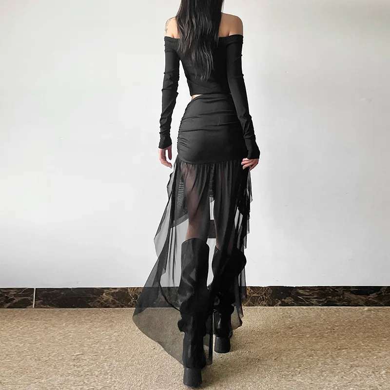 2025 nieuwe gotische minirok Halloween Goth esthetische jaren 90 Y2K Party Club Harajuku streetwear damesrok zwarte hoge taille rokken