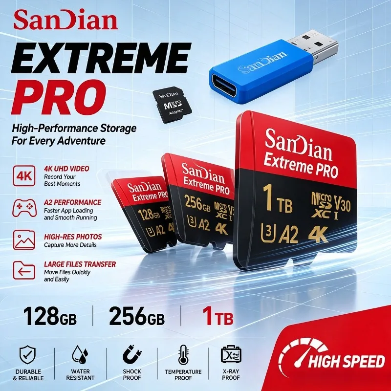 Fast Transfer Memory Card Class 10, High-Speed Storage Micro TF and SD Cards, for Digital Camera, MP3 Player and Phones.