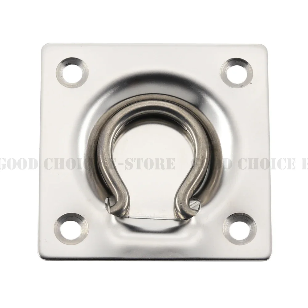 304 Stainless Steel Recessed Plate Floor Rope Tie-Down Lashing  D-Ring Pad Tiedown Anchor for Trailer Truck