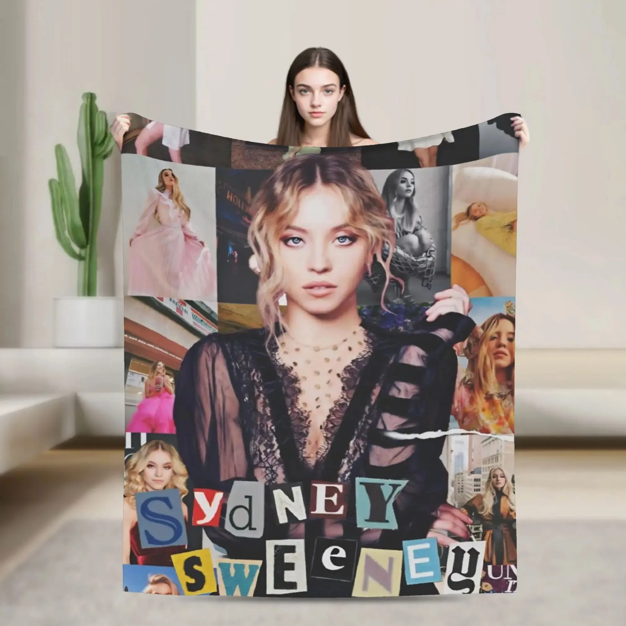 sydney sweeney Blanket  Warm Soft Aesthetic Plush Throw Blanket For Couch Chair Sofa Bed Decorative Flannel Bedspread Bed Cover