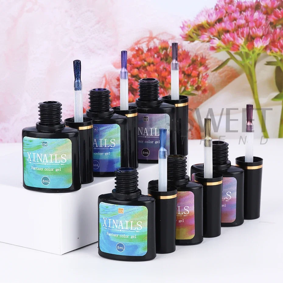 8ml Aurora Top Coat Gel Nail Polish Iridescent Pearl Effect Top Coat Long Lasting Manicure Soak Off UV Nail Gel Manicure Varnish