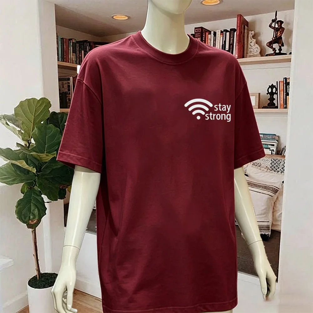 Stay Strong Wifi Signal T-Shirt Wifi Tops Funny Tech Tees Techie Gift Computer Nerf Gift Programmer Gift Stay Strong Tee