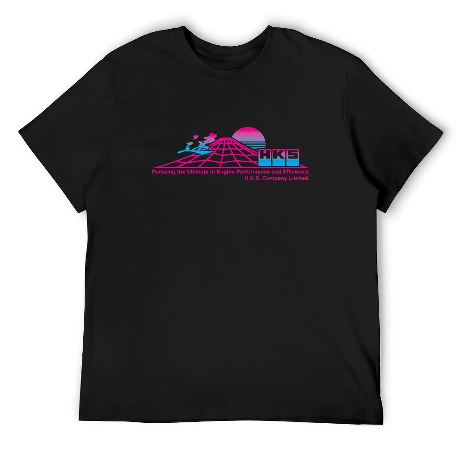 

HKS - Vaporwave II - Mount Fuji Black T-Shirt valentines clothes funny meme t-shirts oversized t shirts for men