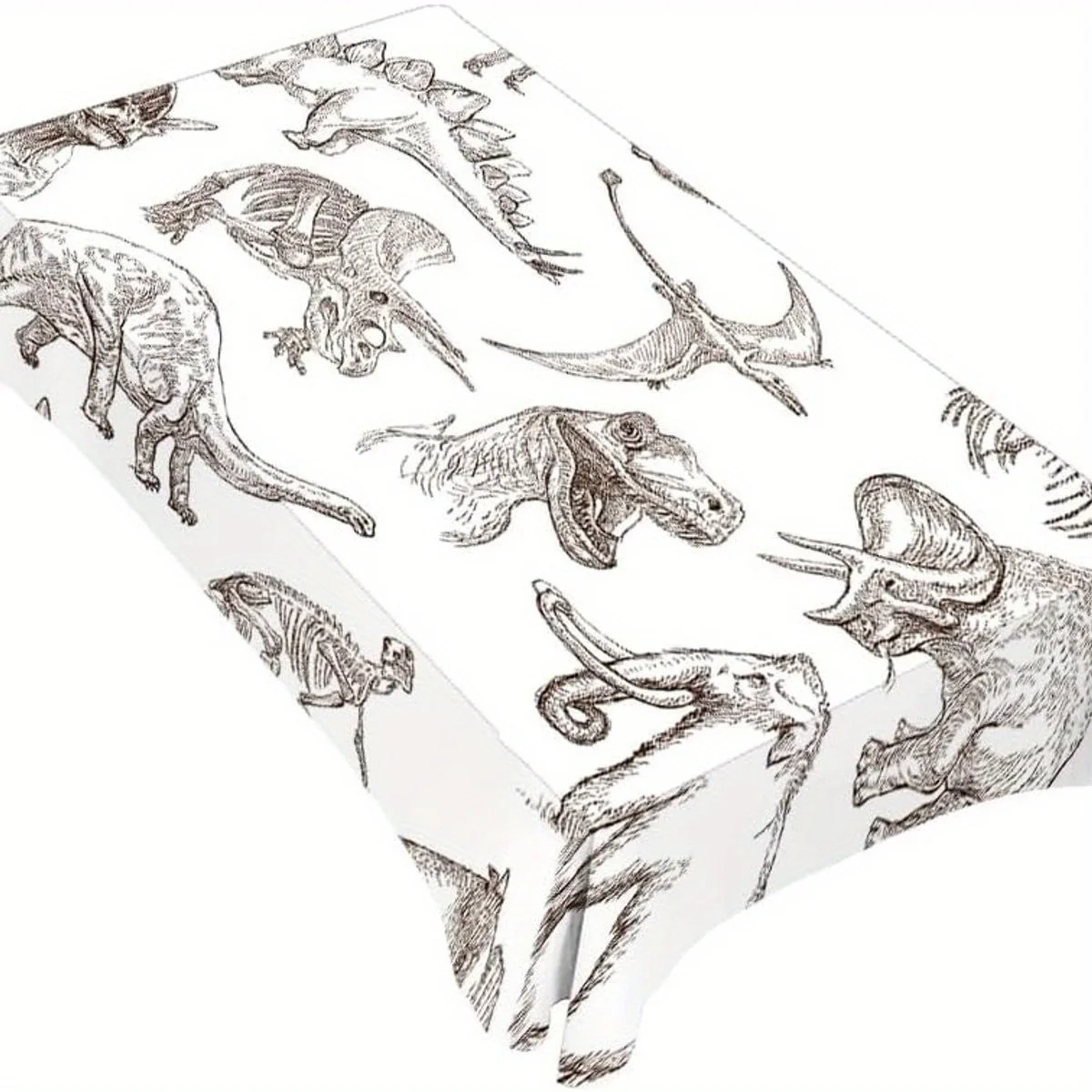 One dinosaur fossil-themed tablecloth, available in multiple sizes to fit tables with 4 to 12 seatsZYC