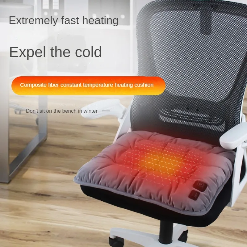 

USB Heating Cushion Car Heating Cushion Washable Pad Winter Electric Heated Seat 3 Gear Adjustable Home Office Warm Chair Mat