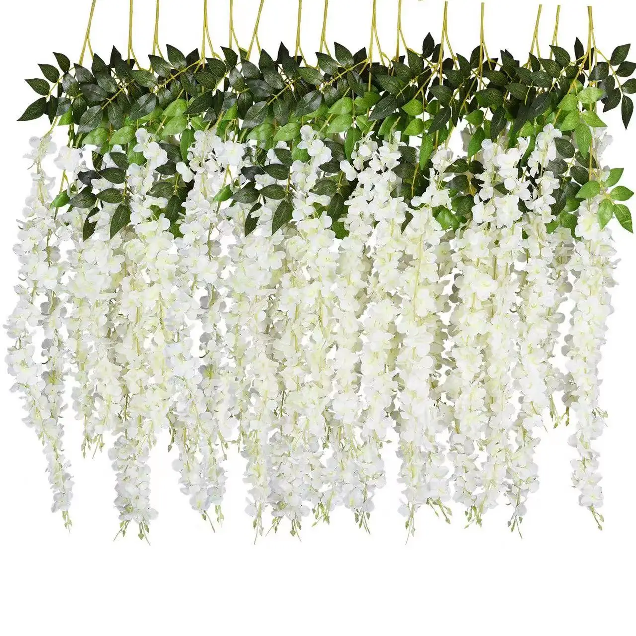 Artificial wisteria hanging flowers fake violets ceiling flowers rattan wedding home garden hotel corridor living room office de