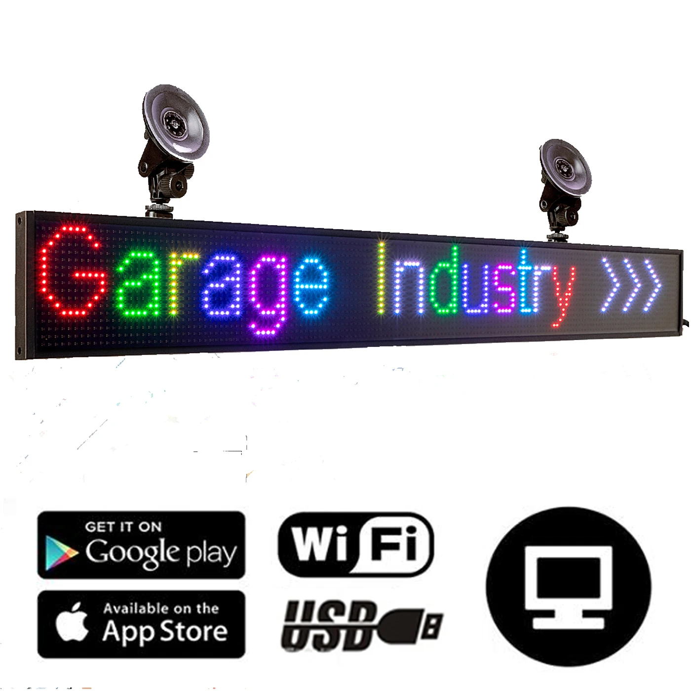 

Leadleds P5 98cm Full Color Car LED Sign Board WiFi Programmable Scrolling Message Text Advertising Screen for Car Struck Shop