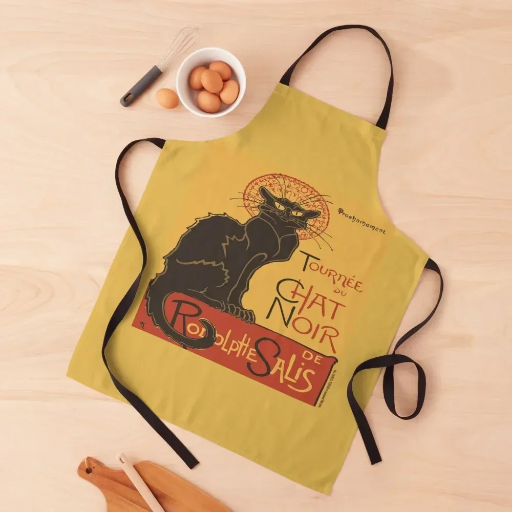 Tournee du Chat Noir De Rodolphe Salis Vector Apron Waterproof women Kitchen Items For Home kitchen clothes Apron