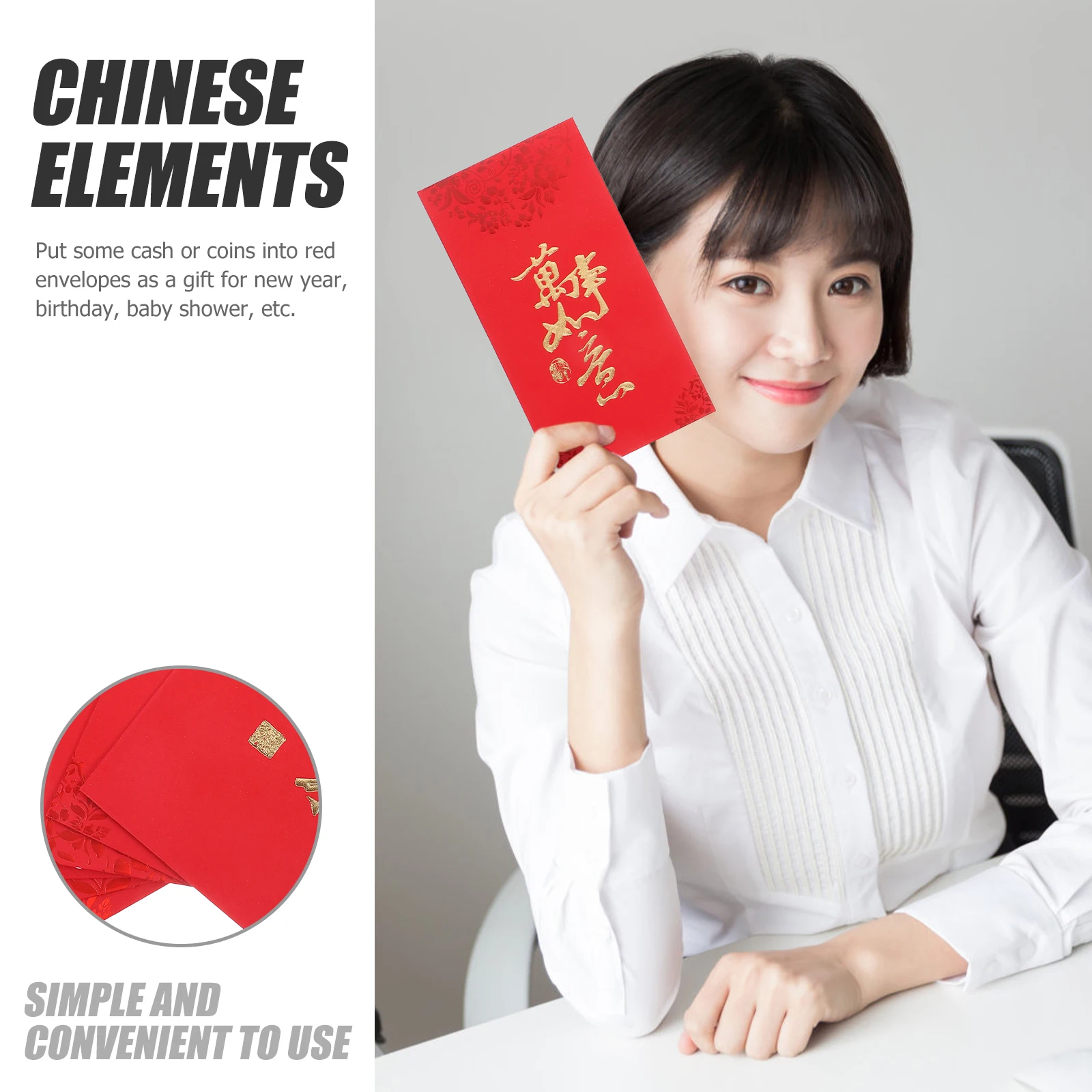 6pcs Wedding Envelopes Paper Dragon Pattern Chinese Red Envelopes New Year Gift Money Packets Traditional Red Packet 2024