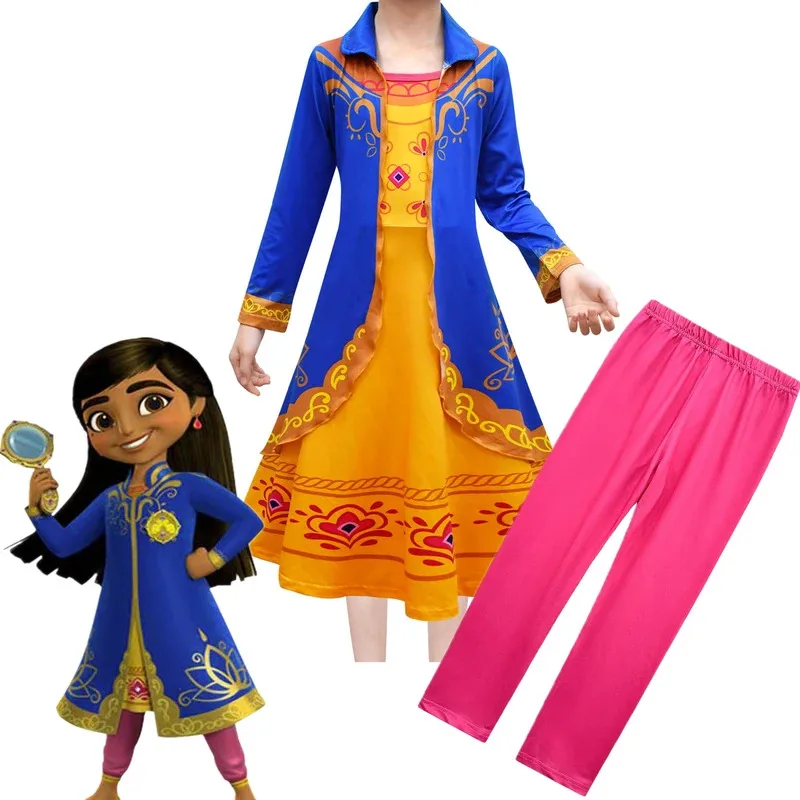 هاني 2025 ميرا الملكي المحقق زي تأثيري فستان فتاة الأميرة الأطفال طفل كرنفال حفلة عيد ميلاد هالوين يتوهم دري ☆ ★ ww