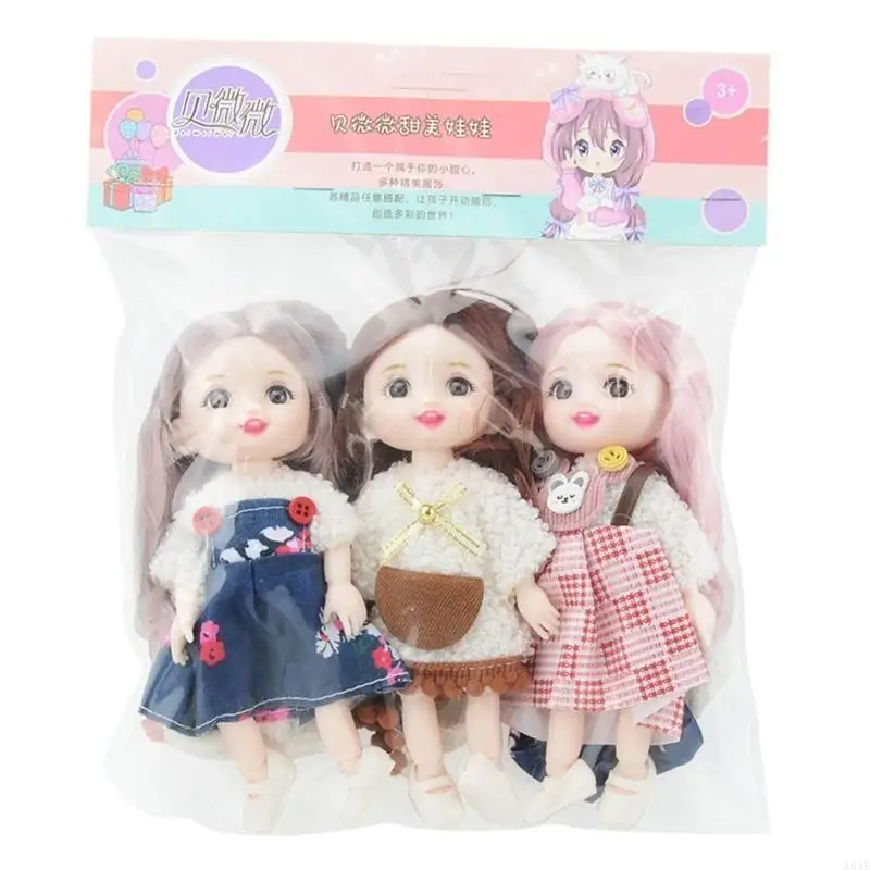 

N84E Dress-Up Princess Dolls Mini Dolls for Girls Pretend Play Games Unique Toy