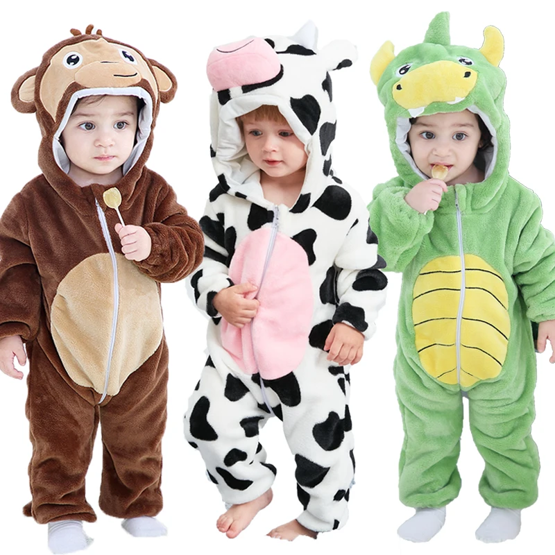 Baby Rompers Winter Kigurumi Lion Costume For Girls Boys Toddler Animal Jumpsuit Infant Clothes Pyjamas Kids Overalls ropa bebes