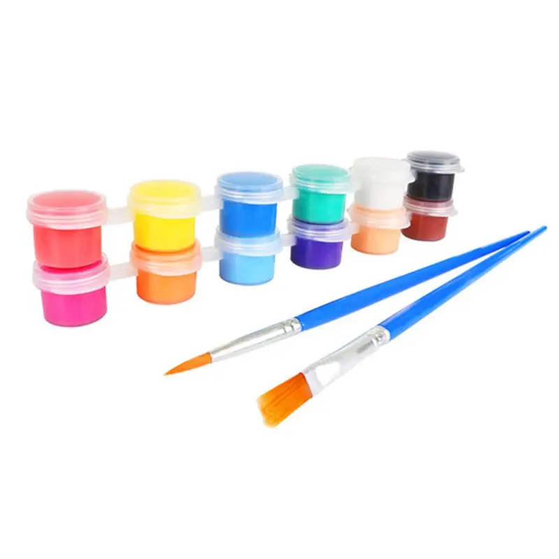 Acrylic Paint Set with Paintbrushes Fit for Paper Canvas Ceramic Fabric