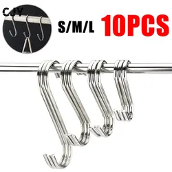 Stainless Steel S-Shape Hook Multi-function Kitchen Bedroom Railing S Hanger Hook Clasp Holder Hooks Hanging Clothes Rack