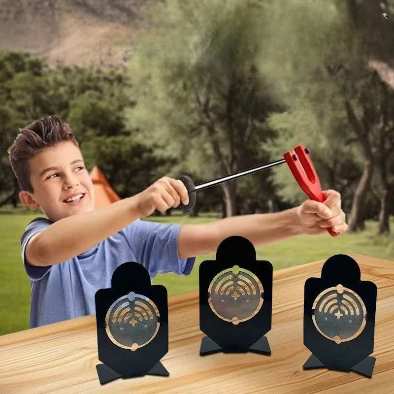 

3pcs Metal Shooting Target Range Training CS Paintball Steel Target Practice Slingshot Soft Bullet Target