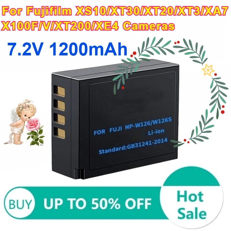 

7.2V 1200mAh Lithium-ion Battery for Camera Batteries for Fujifilm XS10/XT30/XT20/XT3/XA7/X100F/V/XT200/XE4 Cameras Batteries