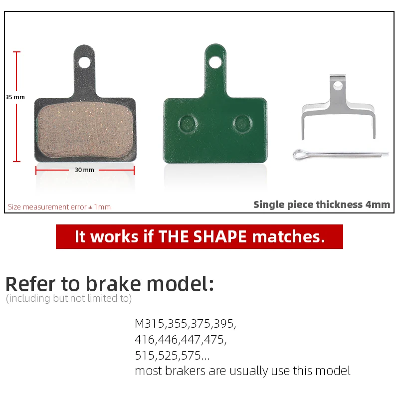 4 Pairs of MTB bicycle disc brake pads For Shimano B01S M375 M395 M446 M485 M486 MT200 Deore BR M465 M475 M515 M525 and other br