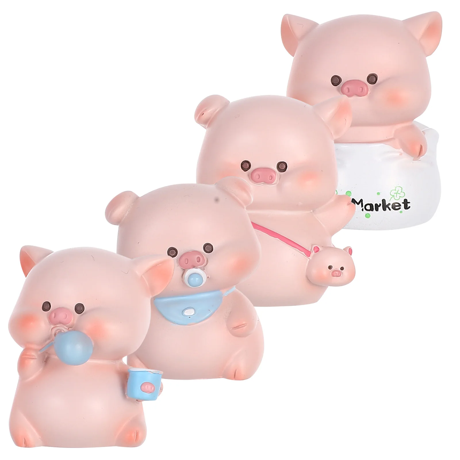 

4pcs Mini Figurines Resin Miniature Decorations For Car Garden Desktop Ornament Resin Craft Statues Micro Landscape Adornment