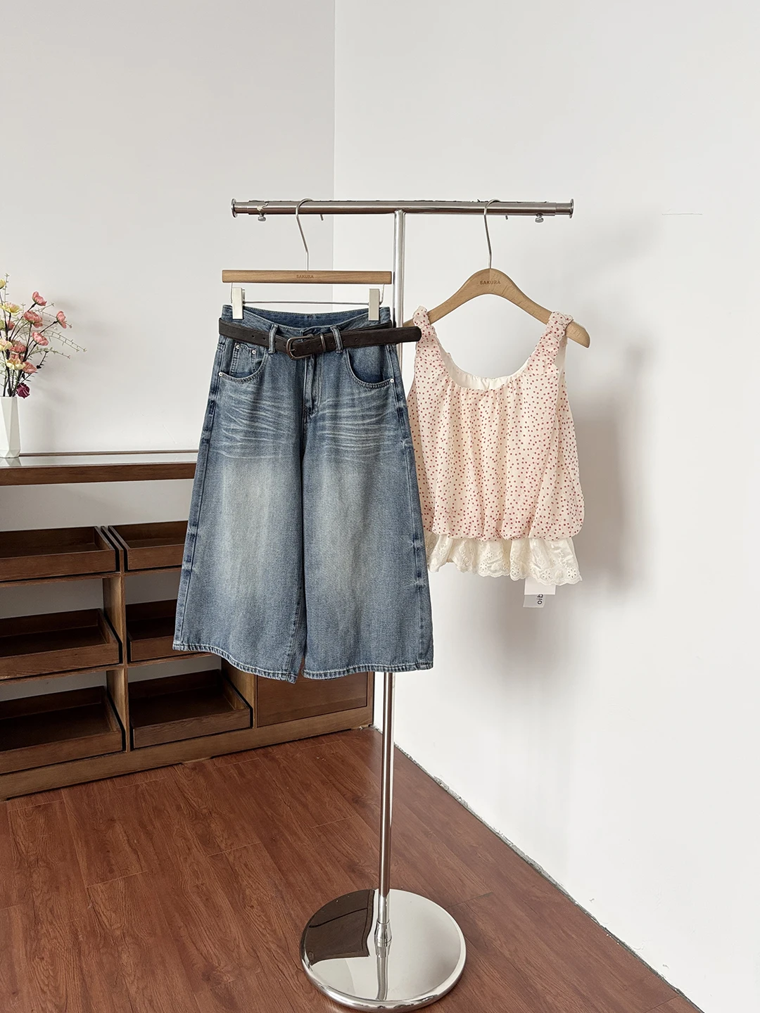 

Retro Chic High Waist Wide Leg Jeans Women's 7/8 Length Denim Spring Summer New Style Washed Color Korean Version Commuter Pants