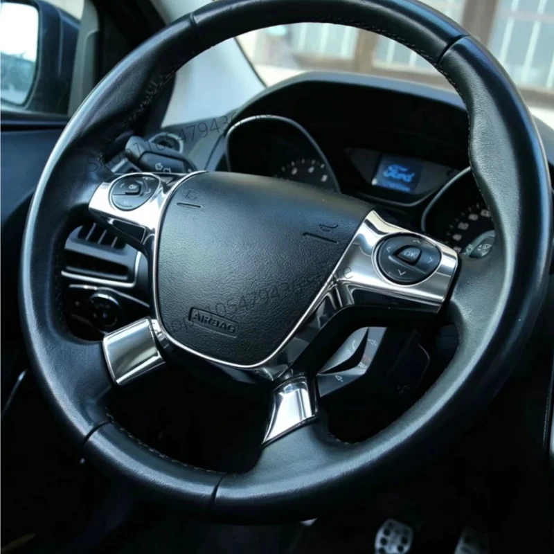 For Ford Focus 3 MK3 2012 2013 2014 for Kuga 2013 2014 2015 Steering Wheel Panel Cover Sticker Decoration Trim Accessories view 4