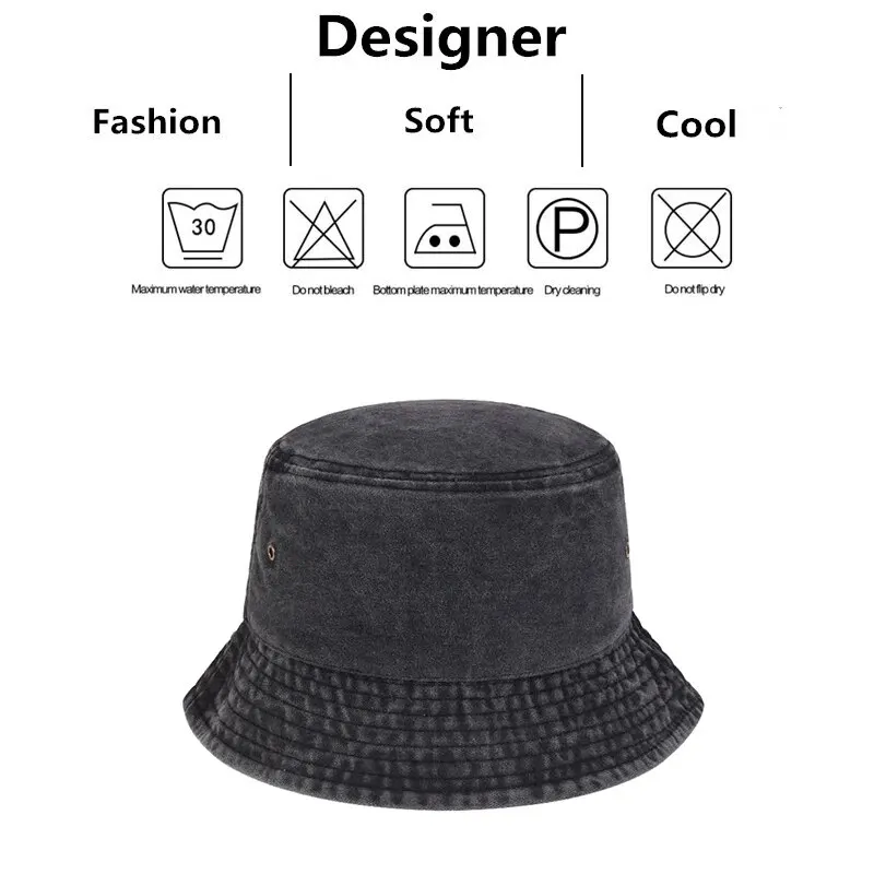 Unisex Light Board Washed Personality Bucket Hats Fishermen Caps Outdoor Casual Cap Sunscreen Hat