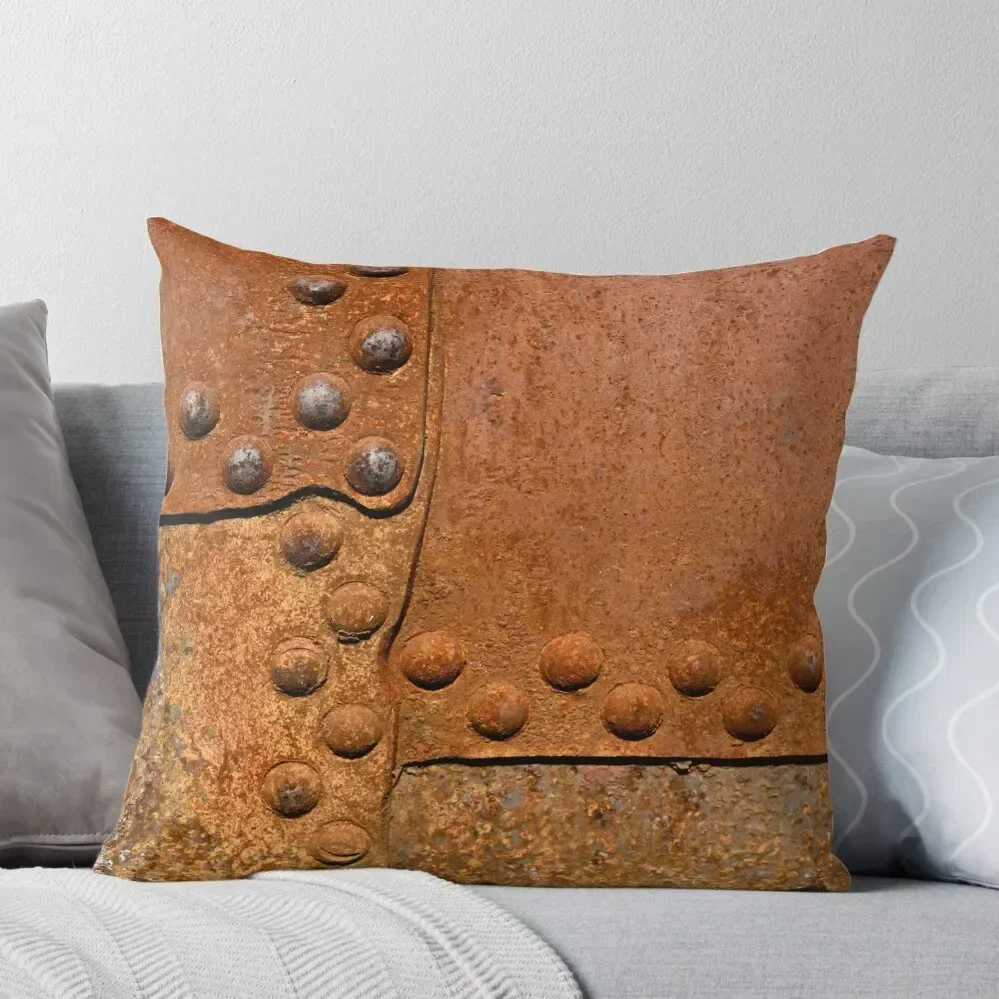 Rusty metal surface with riveted joints Throw Pillow Cushions Cover Cushions For Decorative Sofa pillow