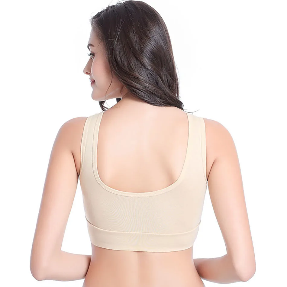 Pregnant Women Solid Color Fixed Shoulder Strap Cotton Vest Style Bra No Steel Ring Anti Sagging Comfortable Breastfeeding Bra