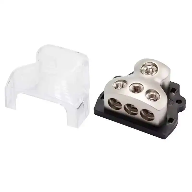 Auto 1X 0 In / 3X 4 Gauge Out Way Terminal Splitter Stromverteilerblock Audio Sicherungshalter