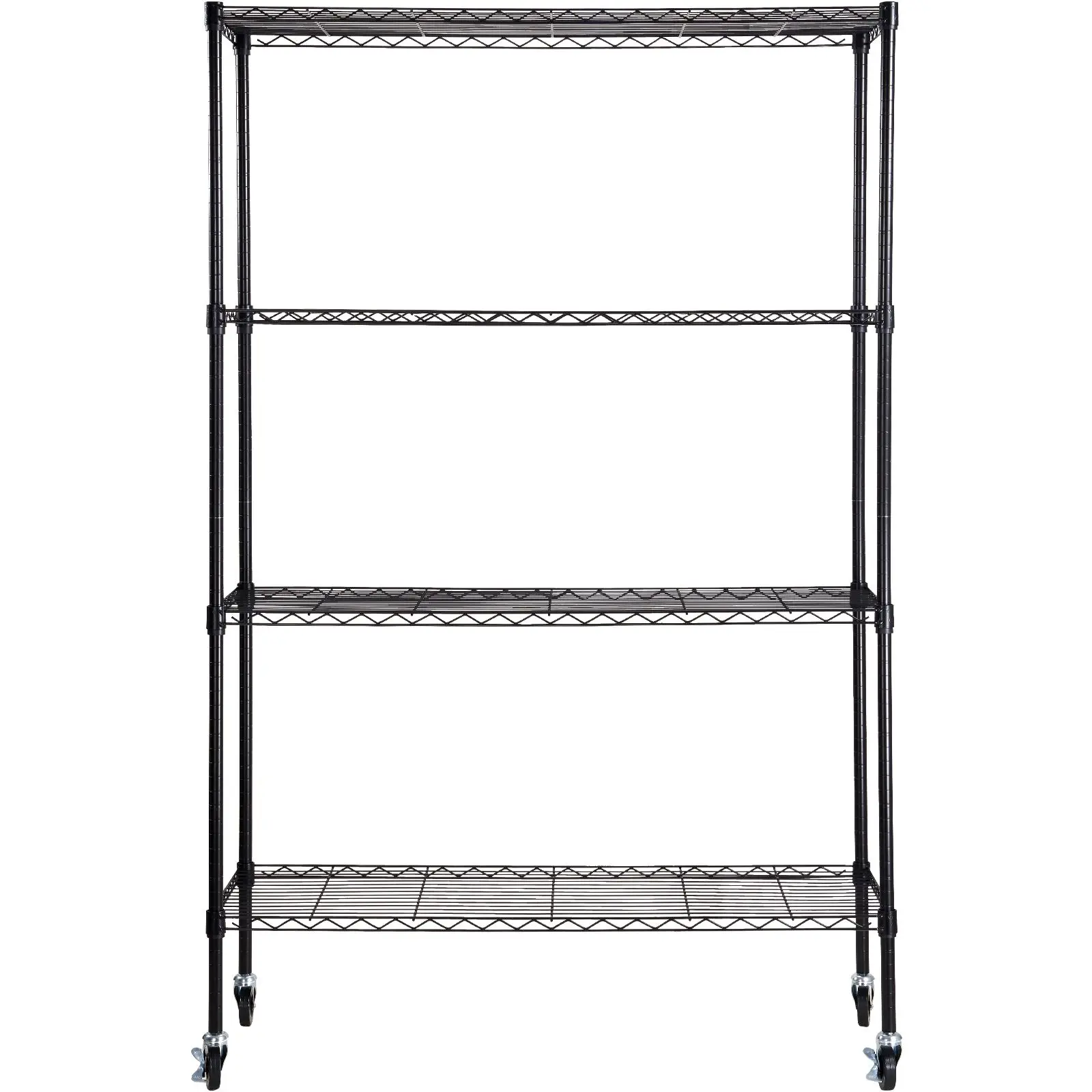 Storage Shelving Unit with Wheels, 4-Tier Adjustable, 700 lbs Capacity, Heavy Duty Garage Metal Organizer Wire Rack, Black