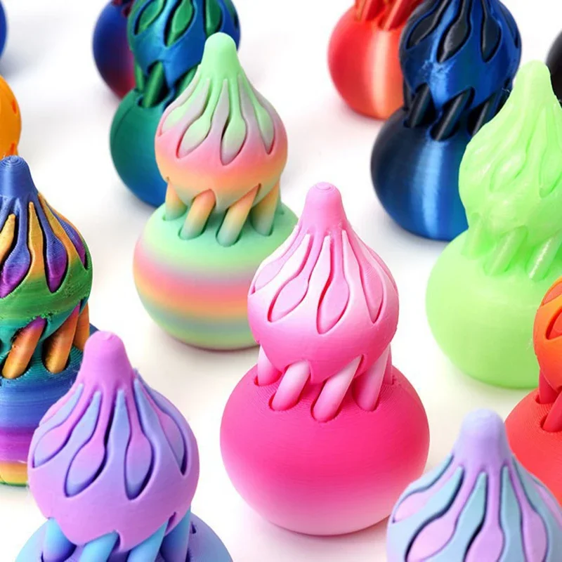 3D Printing Gourd Office Figurines Ornament Spiral Decompression Miniatures Desktop Fingertip Toy Stress Relief Home Decor