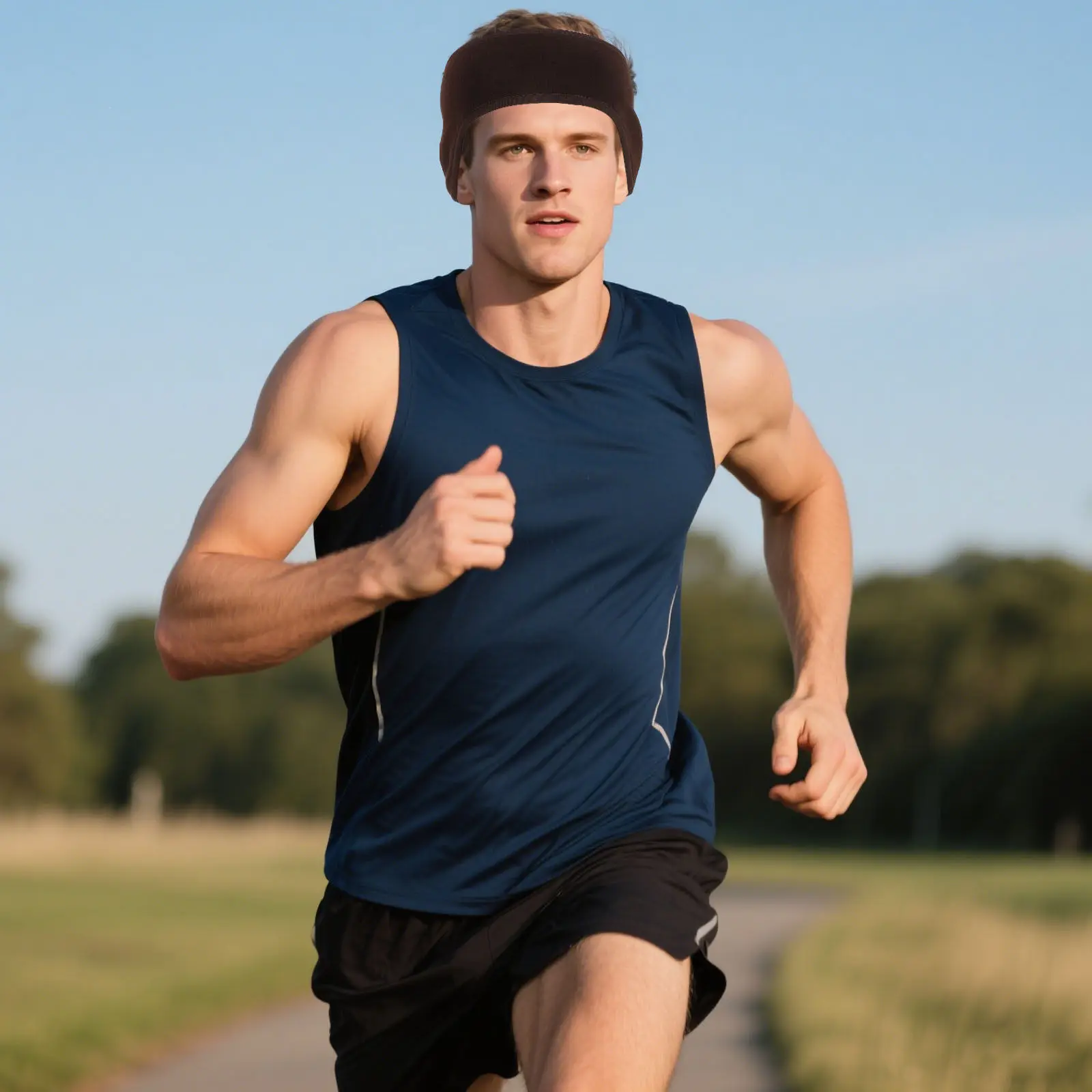 

2Pcs Fleece Windproof Headband Outdoor Running Cycling Hiking Skiing Thermal Ear Warmer Headband Fleece Neck Warmer