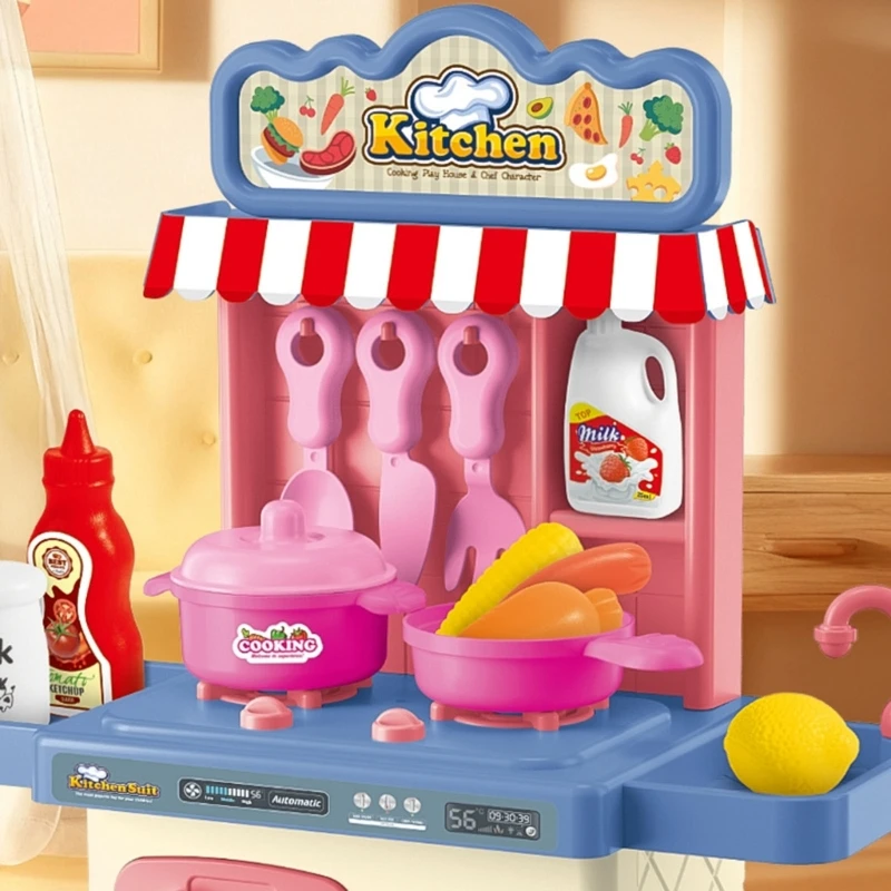 Полный детский кухонный набор, включающий кастрюли, сковородки и столовые приборы для ролевых игр и занятий по развитию навыков,