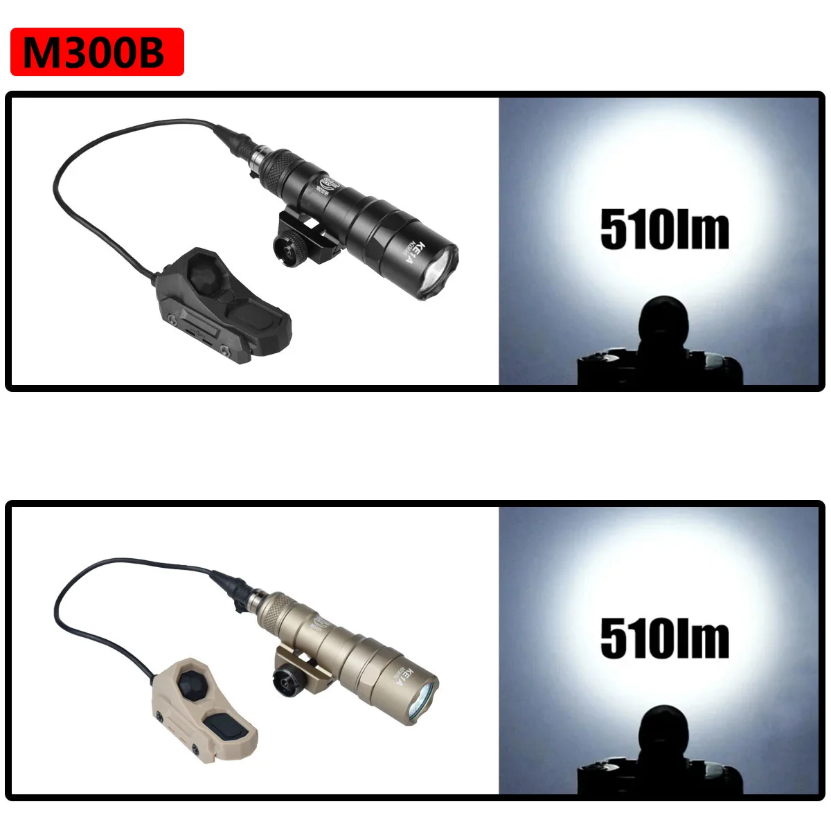 Surefire M600 M600C M300 Tactical Rifle AR15 Flashlight Airsoft Hunting Aisoft Rifle Gun Scout Light Axon Dual Function Switch
