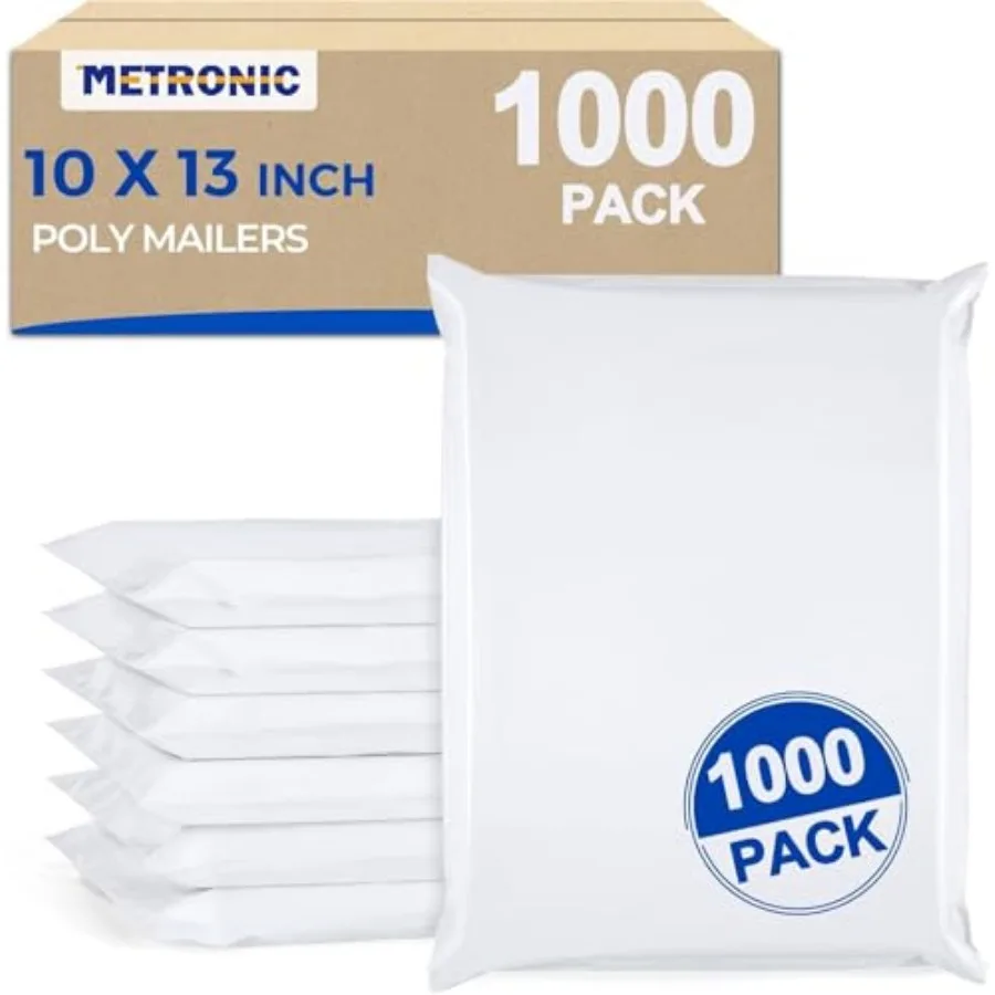 

Poly Mailers 10X13 1000 Pack, Bulk Shipping Bags Heavy Duty Self Seal Waterproof Tear Weather Resistant Medium Mailing Envelope