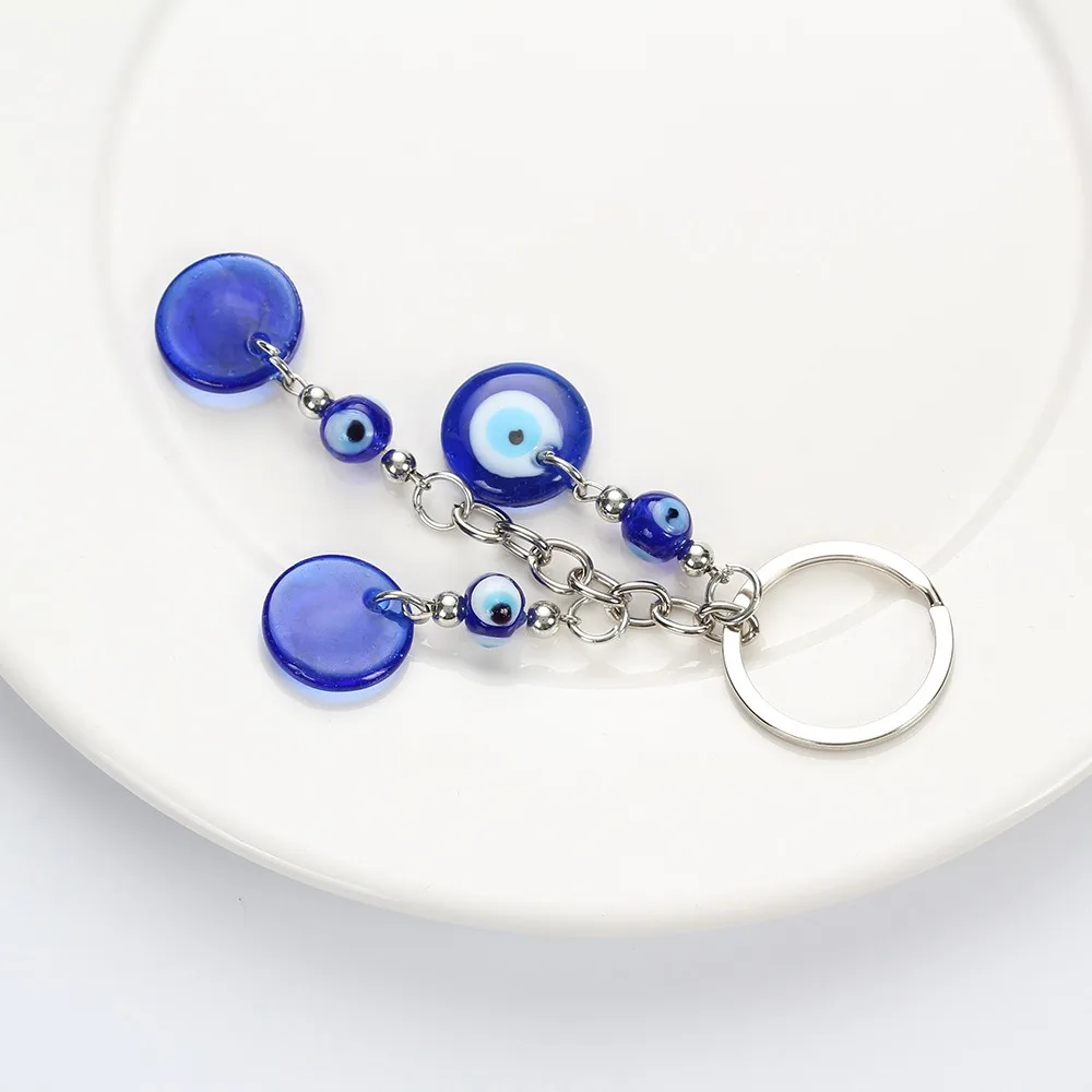 الإبداعية خمر جيد محظوظ بولي سلسلة النخيل شيطان العين مفتاح سلسلة حلقة رئيسية حلية مفتاح السيارة قلادة