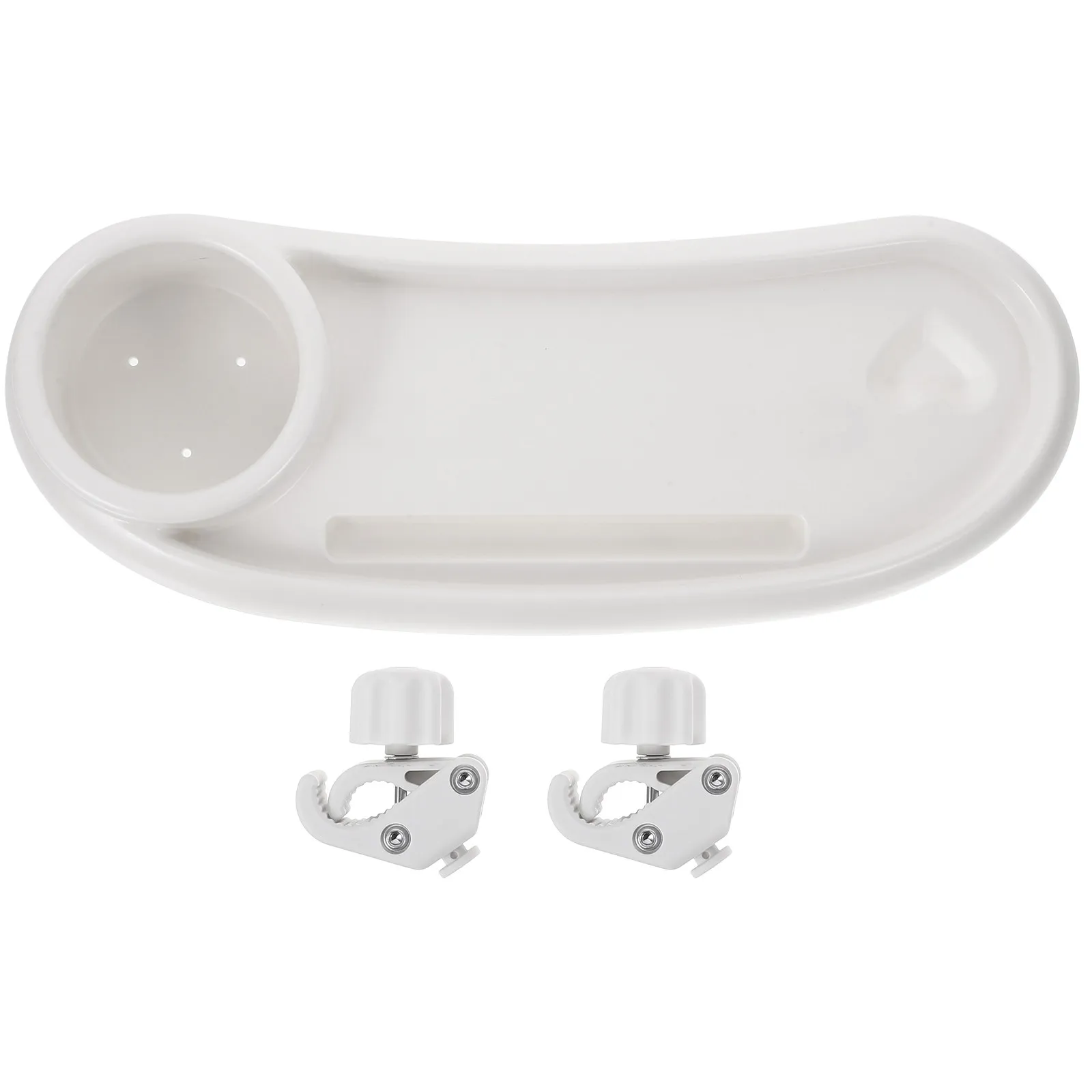 

Universal Stroller Snack Tray Detachable Plastic Baby Food Plate Stroller Accessory with Cup Holder Storage Organizer