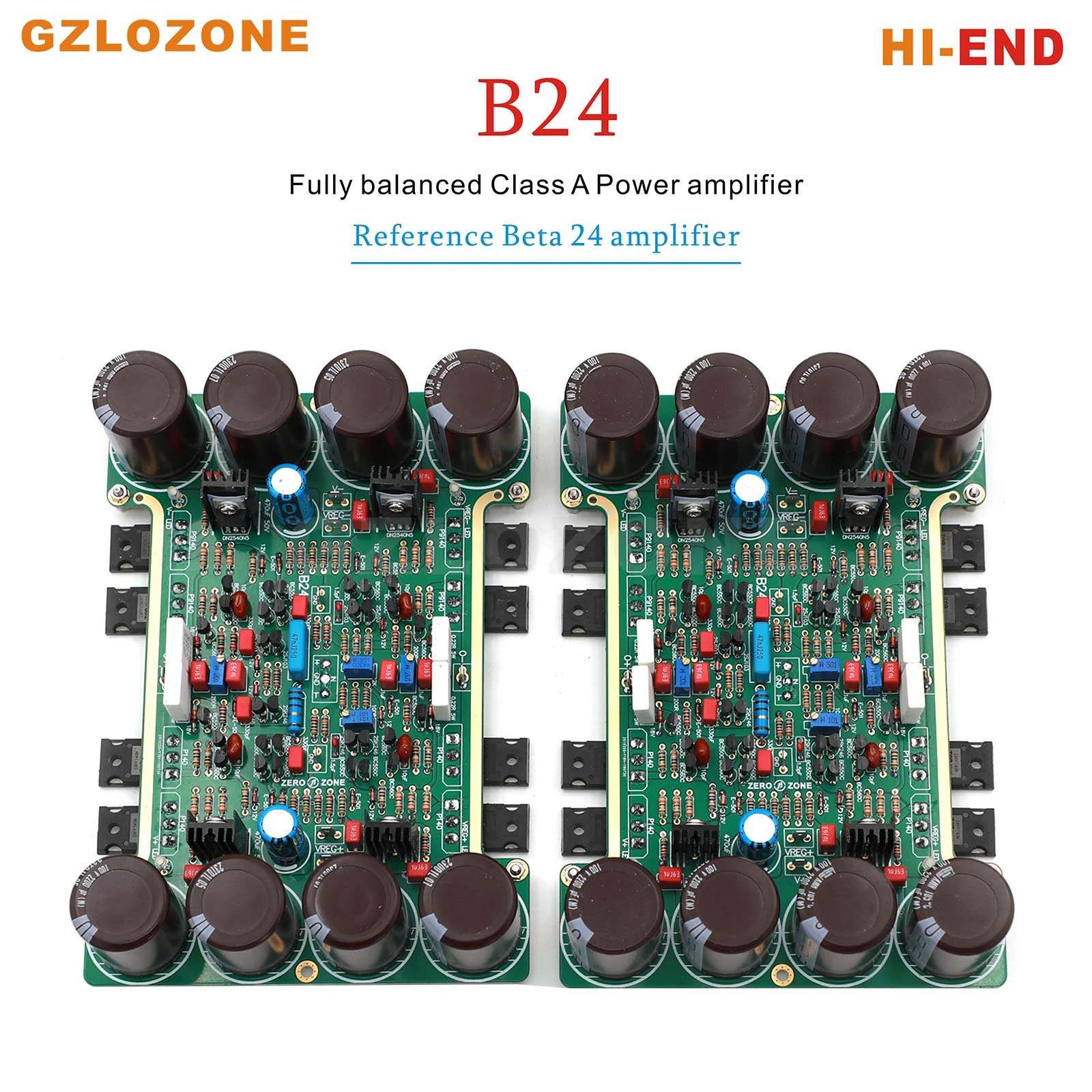 

2PCS HI-END B24 Fully Balanced Class A Power Amplifier Finished Board Reference Beta 24 Amplifier