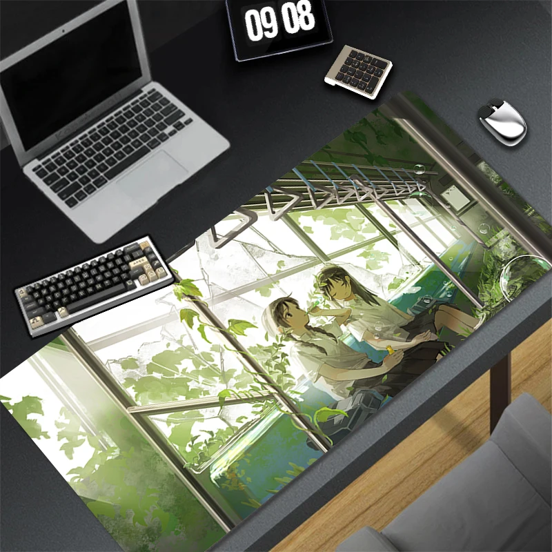 

Коврик для мыши игровой, мультяшный, резиновый, для рабочего стола, нескользящий, для ПК и ноутбуков, аксессуар для геймеров, коврик для клавиатуры, с рисунком зеленых растений