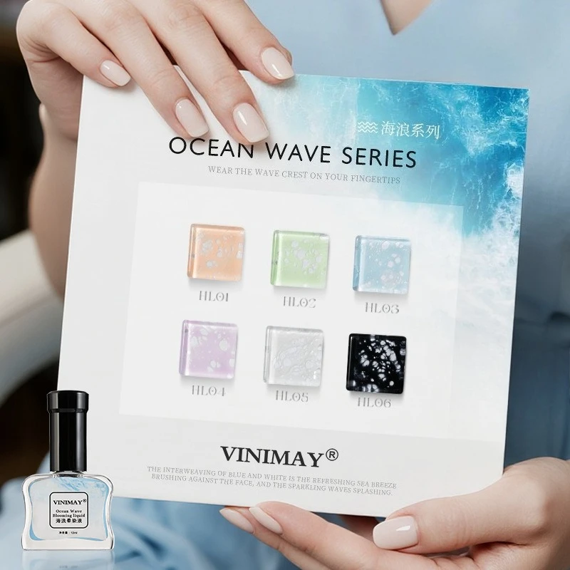 

6Color Ocean Wave Blooming Gel Nail Polish Watercolor Nail Art Ink Nail Liquide Gel Lacquer Blossom Nail Liquid Varnish Manicure