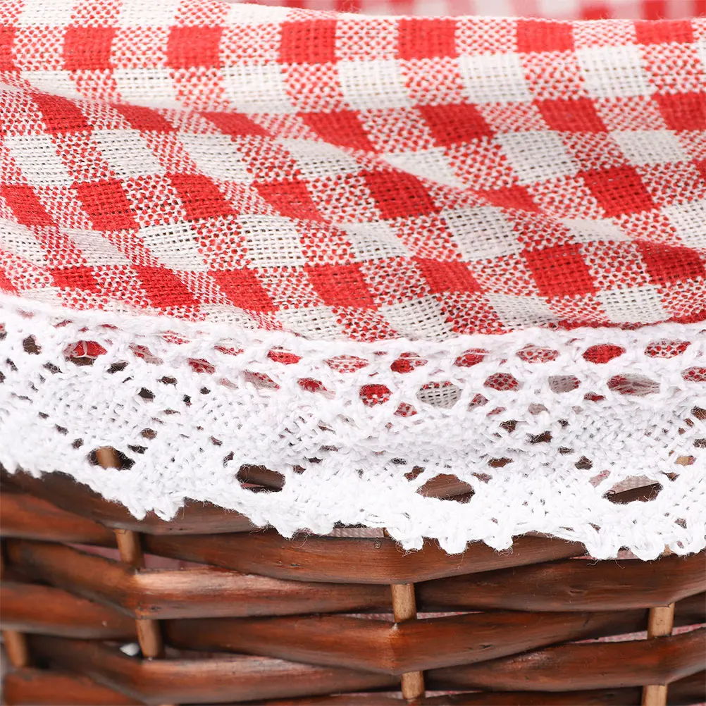 

1pc Lightweight Wicker Woven Storage Picnic With Handle For Outdoor Camping Wedding Party Vegetable Fruit Organizing Container